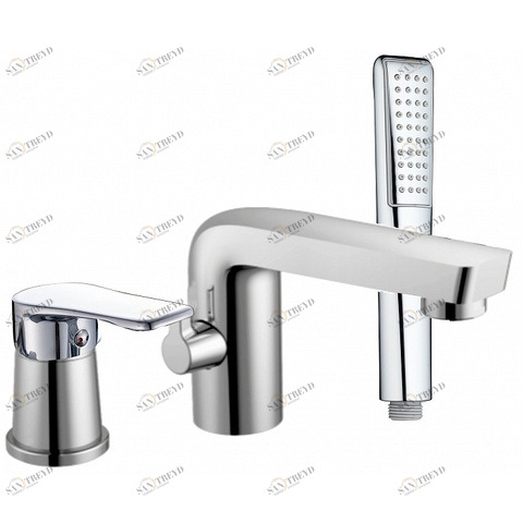 Orange Berti M17-333cr однозахватный смеситель для установки на борт ванны с керамическим дивертором и душевыми аксесуарами (шланг, лейка, держатель) Хром sun-id-1516864