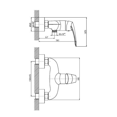 Orange Alfi M18-200cr однорычажный смеситель для душа Хром sun-id-1516876 - Вид №1