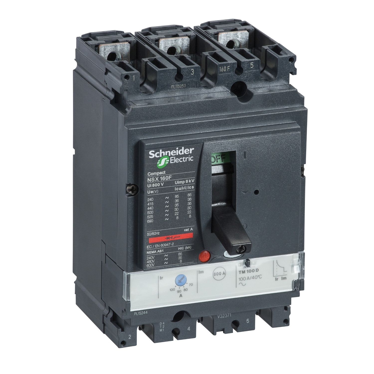 LV430842 Силовой автомат NSX 160, TM-D, 50кА, 3P, 100А Schneider Electric Compact 