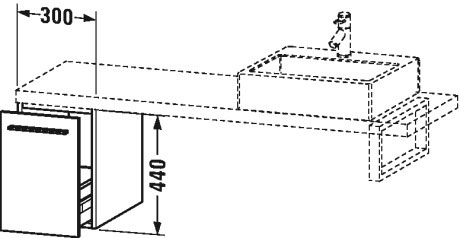 XL542007979 X-Large Шкафчик для компактной консоли Орех натуральный, декор Duravit - Вид №1