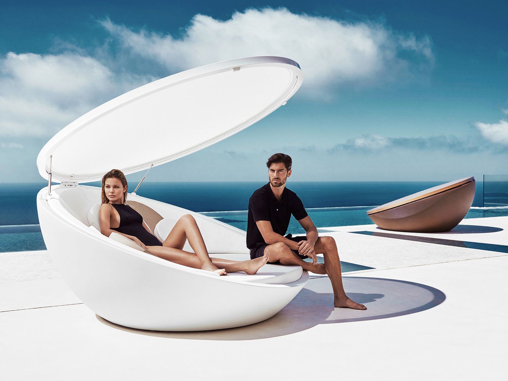 Круглая Садовая кровать с солнцезащитным козырьком Vondom Ulm ARCH-00069136 - Вид №1