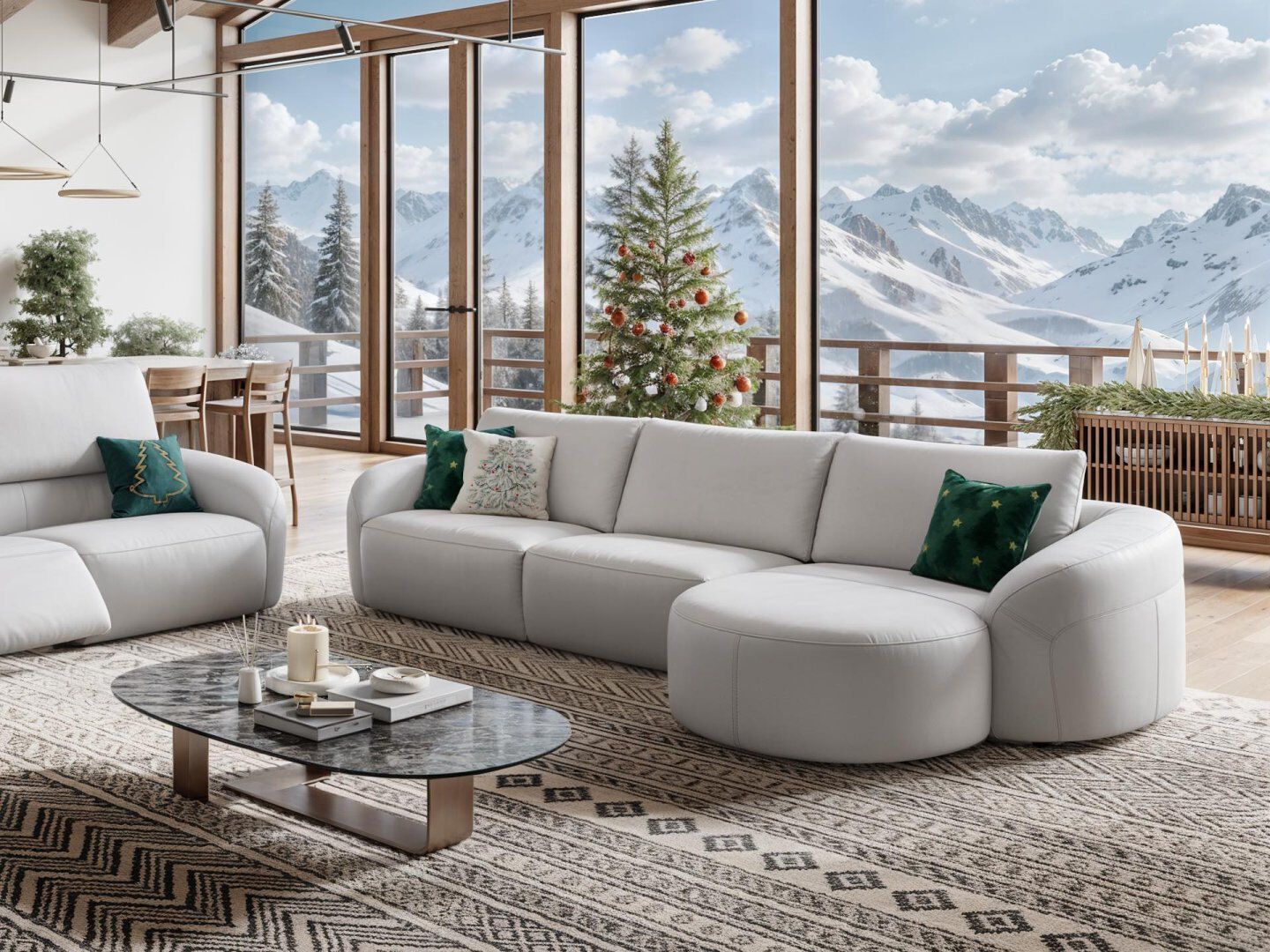 Кожаный диван с полуостровом Sofanella Санкт-Мориц ARCH-00038944 - Вид №7