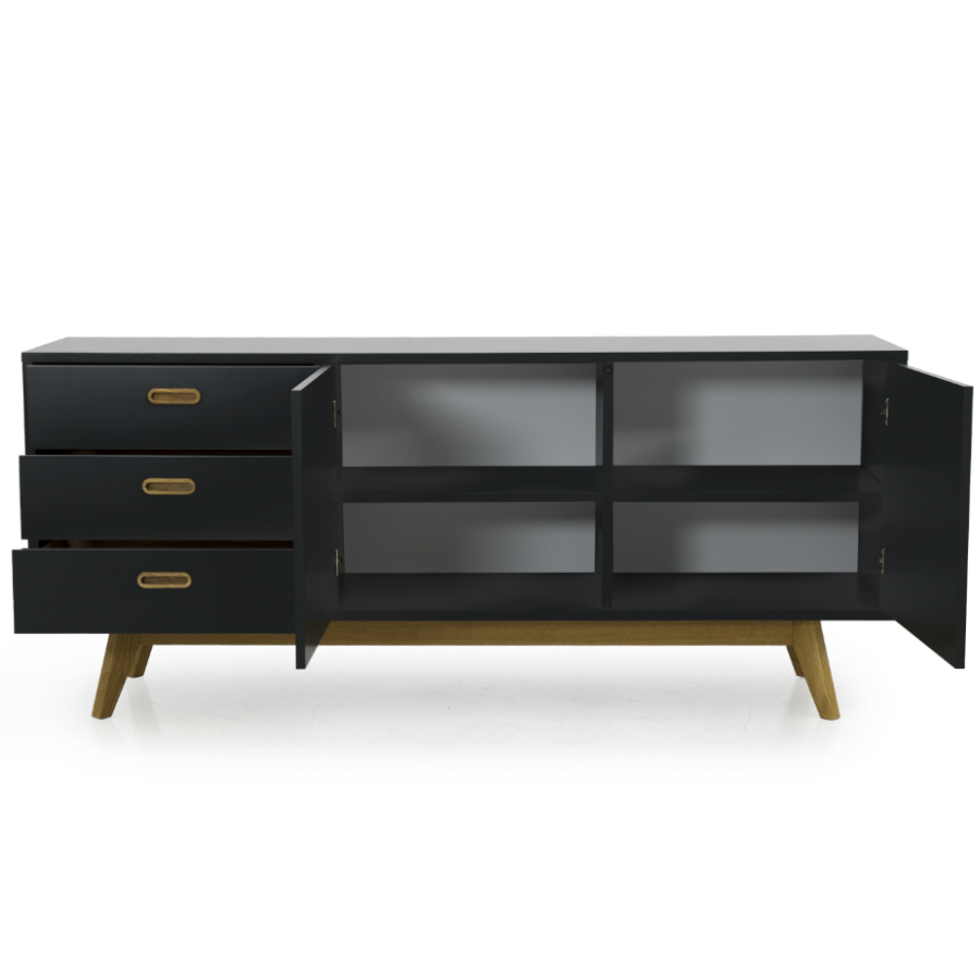 Сервант Tenzo Bess, 72х170х43 см, дуб, черный 2175024 - Вид №5