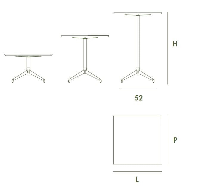 Квадратный садовый стол со спицами Sovet Italia ALIS ARCH-00063350 - Вид №5