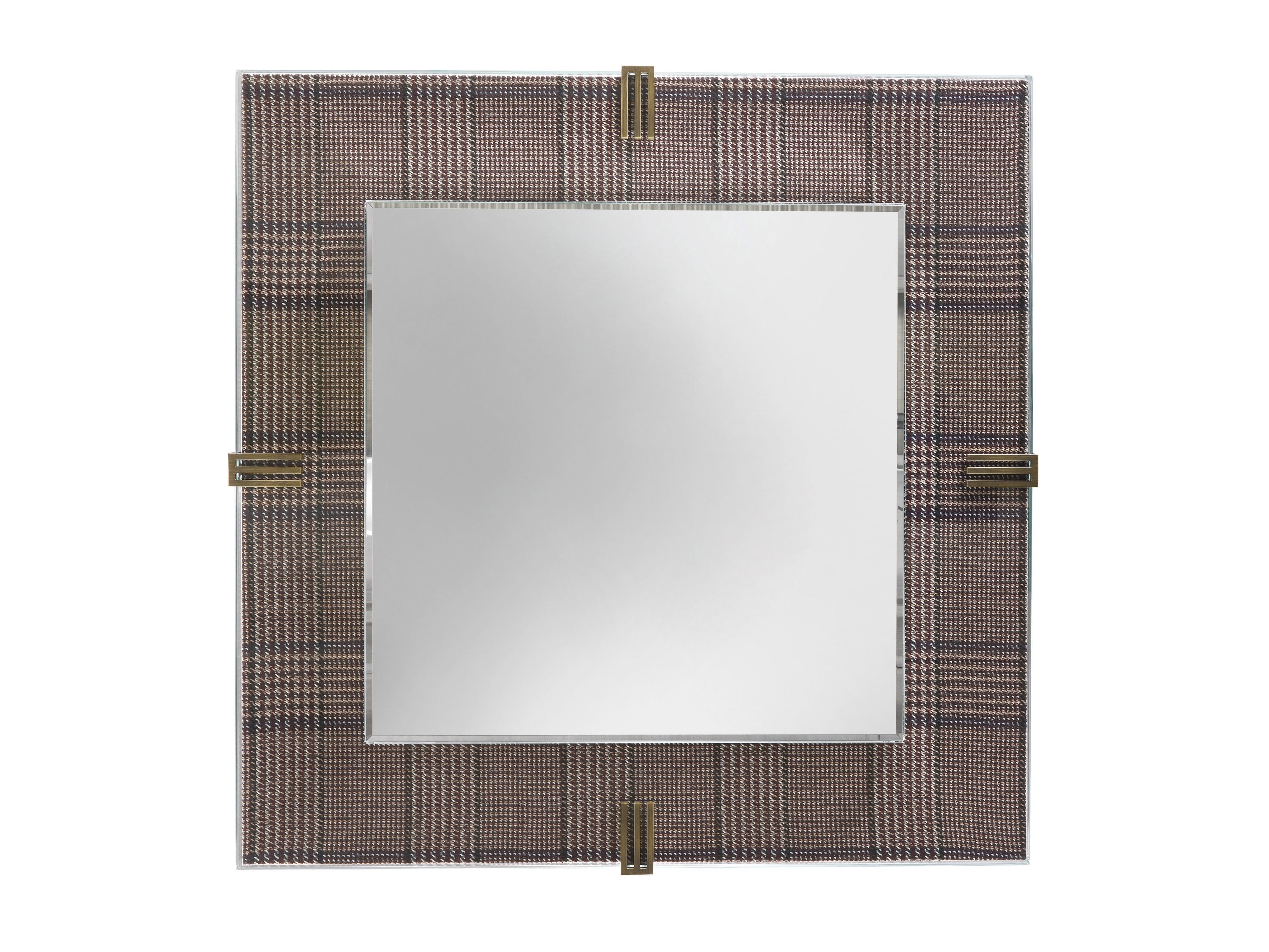 Квадратное настенное зеркало со стеклянной и тканевой рамой ETRO Home Interiors RENÉ ARCH-00023269 - Вид №3