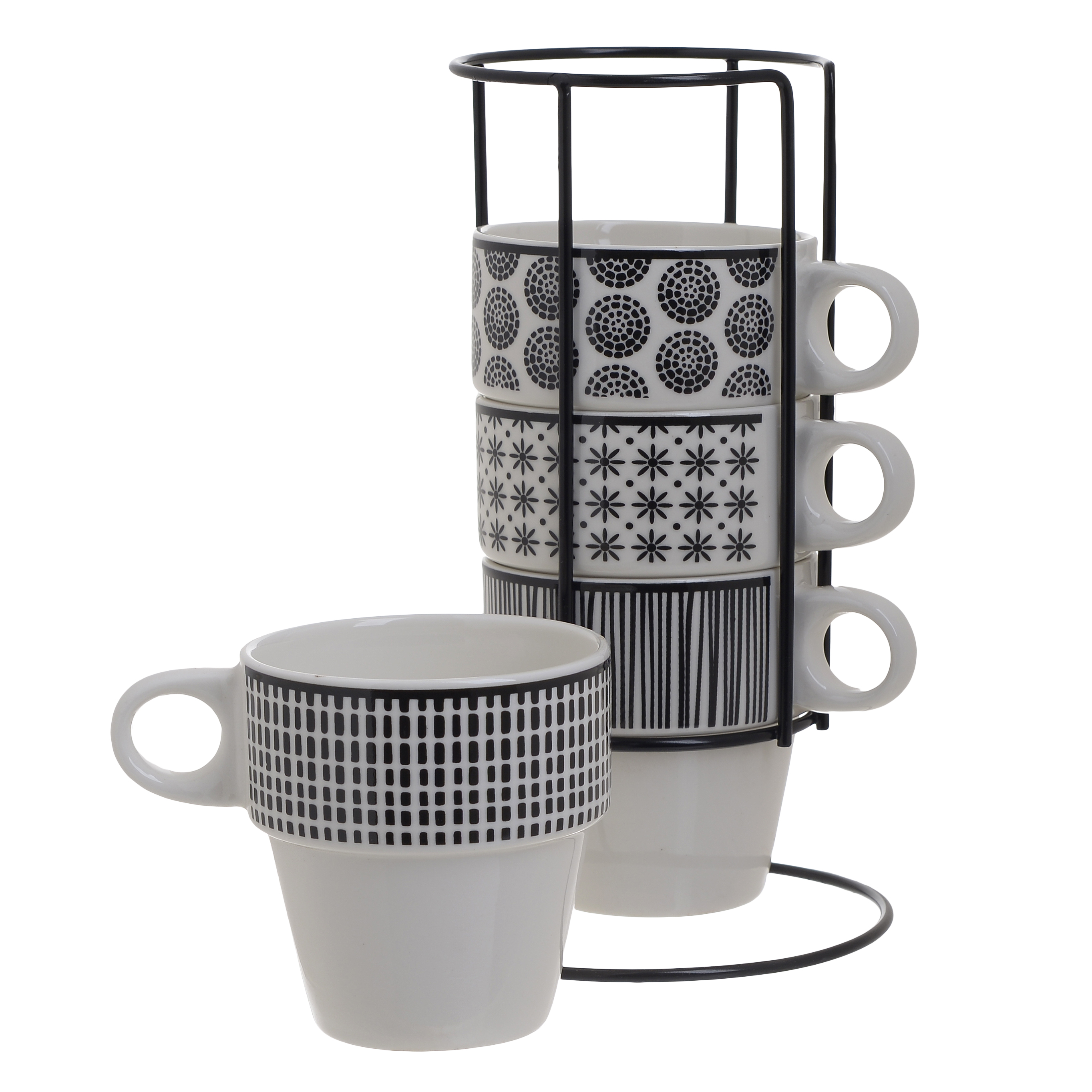 6860508.0020 ЧАШКА, НАБОР 4 ШТ НА ПОДСТАВКЕ (250ML) TO4ROOMS  - Вид №1