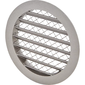 Решётка вентиляционная с сеткой Ore Alu D125 мм металл цвет нержавеющая сталь