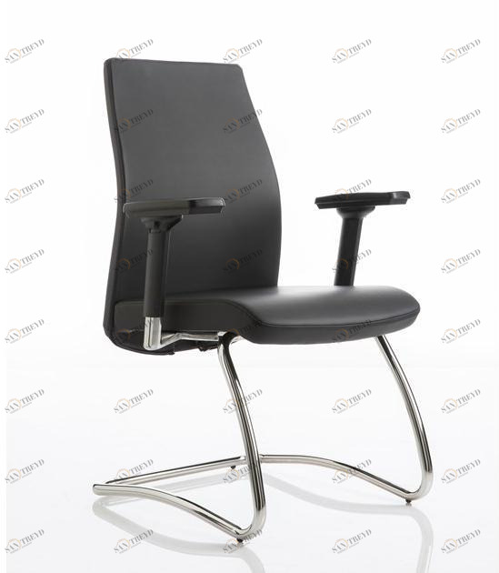 Luxy Кожаное офисное кресло на санях с подлокотниками Smartoffice 4offi02, 4offi04 