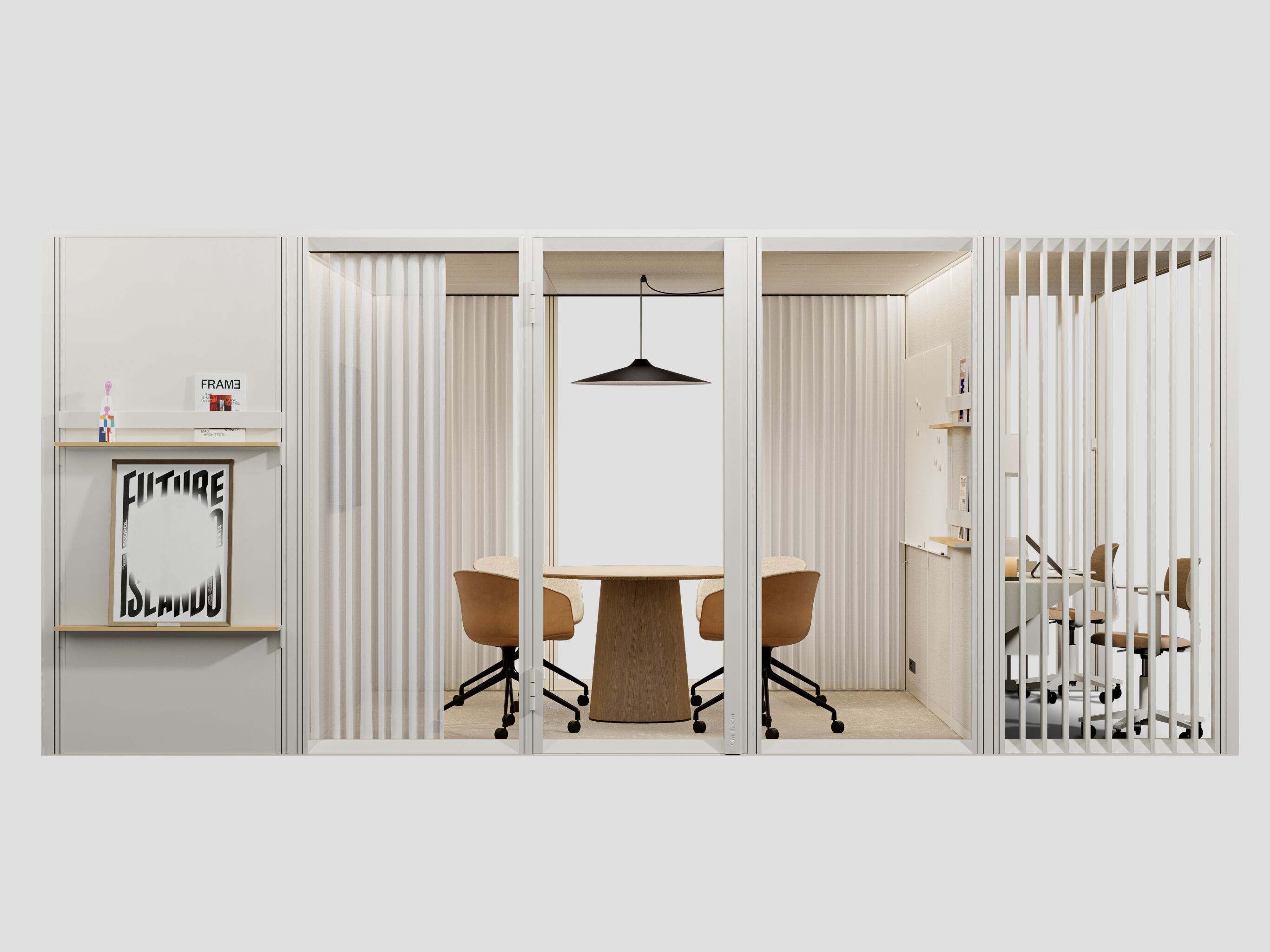 Модульный офисный остров из алюминия и стекла Mute Modular ARCH-00024348