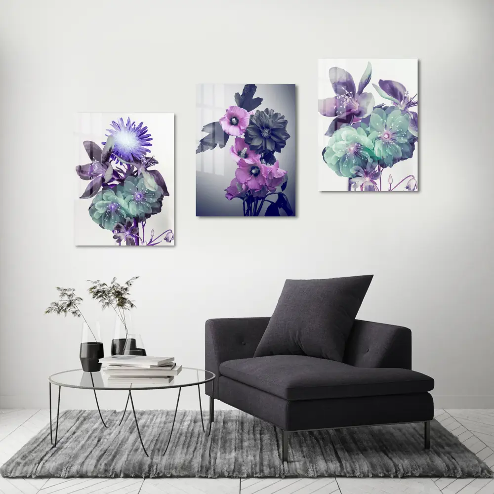 Картина на стекле "Цветы бирюза" 60x80 см 82924210 STLM-2058939 ARTABOSKO  - Вид №4