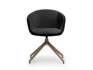 Тканевый поворотный стул с подлокотниками