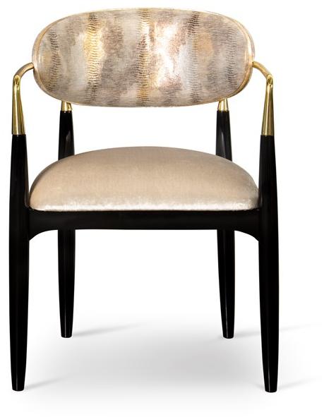 KOKET Стул из лакированной кожи с подлокотниками Nahema sun-id-1469270 - Вид №2