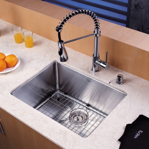 KHU101-23 Мойка кухонная прямоугольная Krausru  - Вид №9