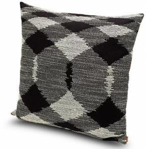 MissoniHome Подушка из жаккардовой ткани, черно-белый рисунок пламени Winter flame