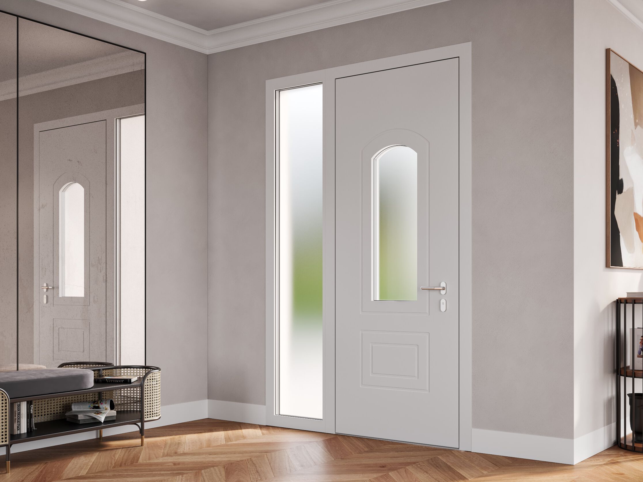 Алюминиевая входная дверь со стеклянными панелями WnD ATRIUM 75 - VINTAGE ARCH-00101671 - Вид №1