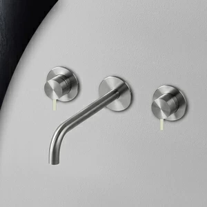 Смеситель для раковины сталь матовая с серой ручкой Toki Radomonte TKI29SCIL29