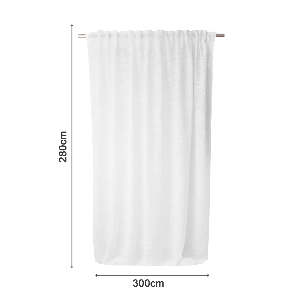 Тюль на ленте со скрытыми петлями Inspire Amina 300x280 см цвет белый 83321673 STLM-2087196  - Вид №2