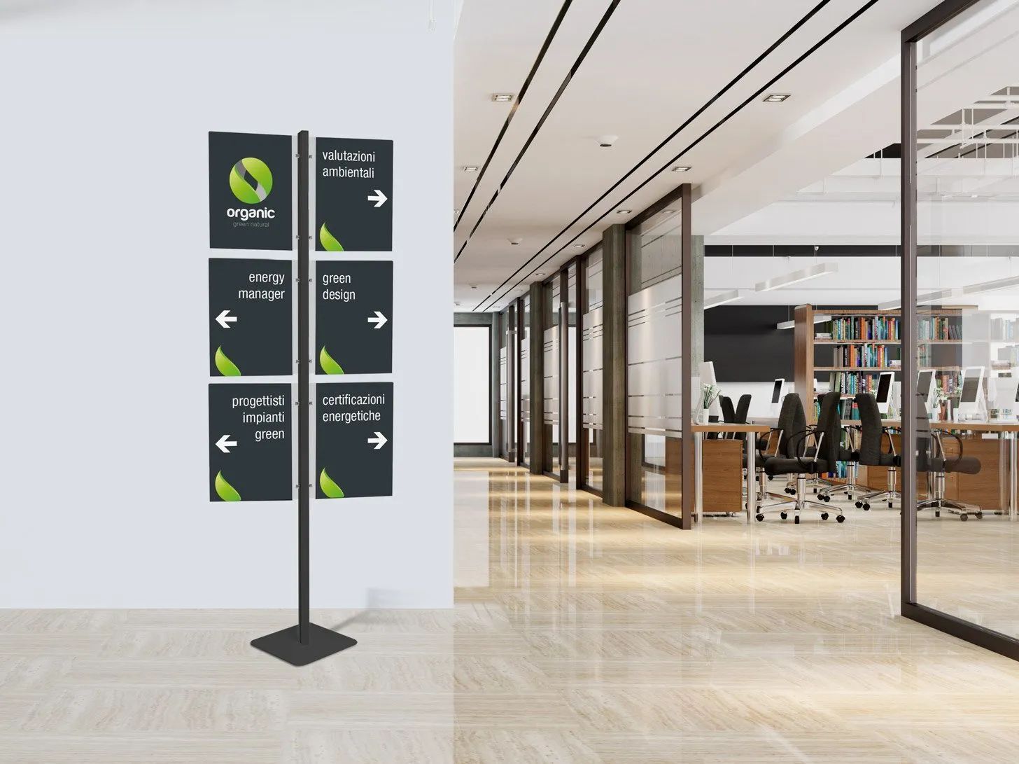 Алюминиевая двухсторонняя напольная витрина для брошюр STUDIO T InUno ARCH-00029206 - Вид №2