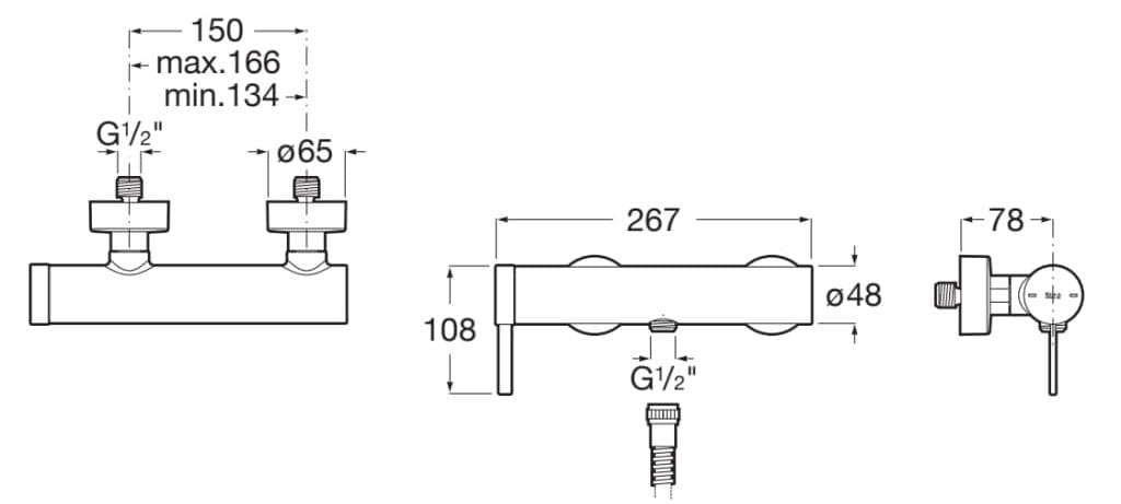 Настенный смеситель для ванны Roca Ona ARCH-00030782 - Вид №7