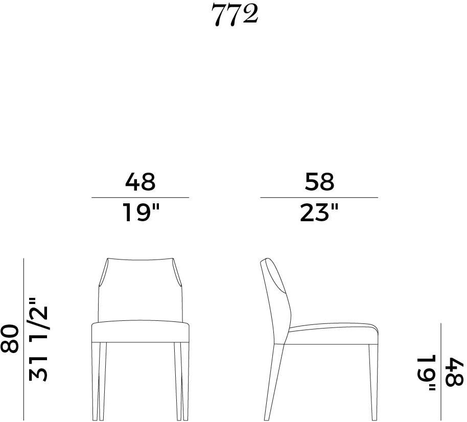 Potocco Стул с мягкой подкладкой Slice 772 - Вид №3
