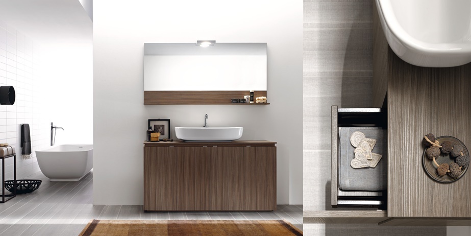 Комбинация ванной комнаты FLY119 в отделке Planet 75 / Venato Caffè MILLDUE FLY - Вид №1