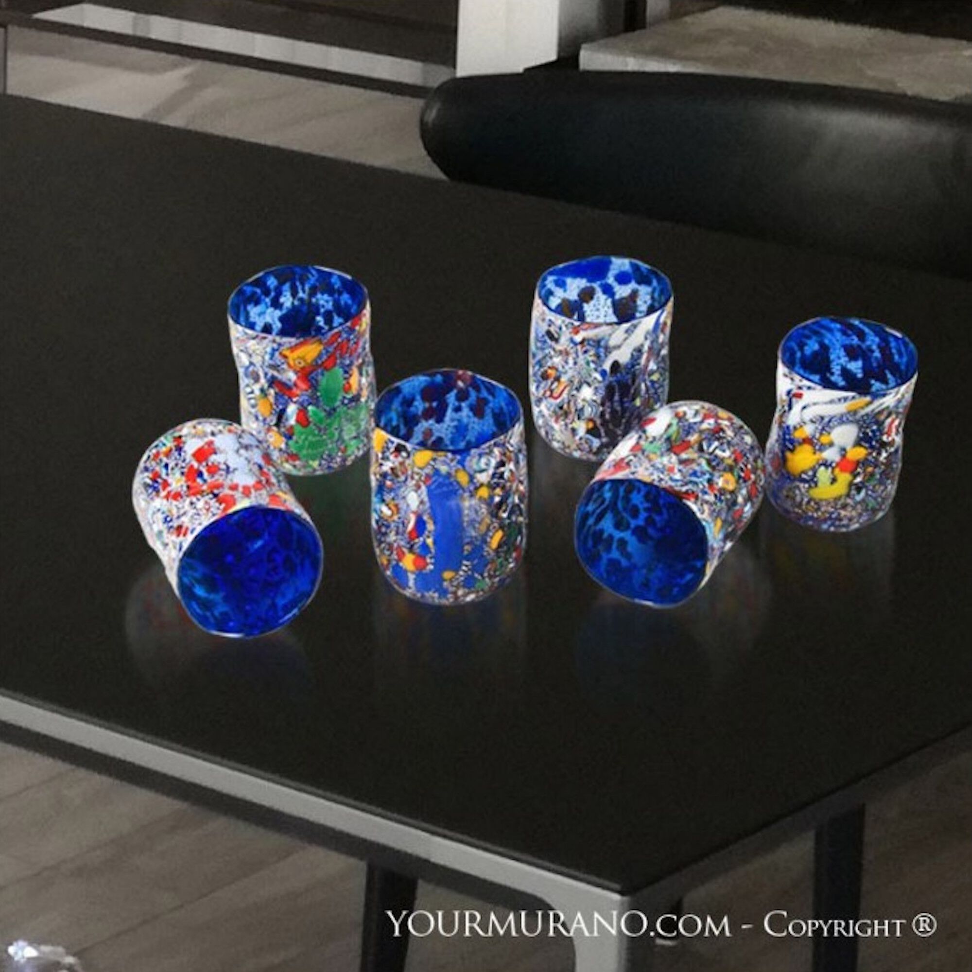 Набор из шести стаканов из муранского стекла ручной работы YourMurano готы ARCH-00065835 - Вид №1