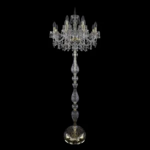 Торшер хрустальный на 12 ламп 165х27 золотистый Bohemia Ivele 1403T1/8+4/195-165/G BOHEMIA IVELE СВЕЧА 00-3889333 Золото;прозрачный