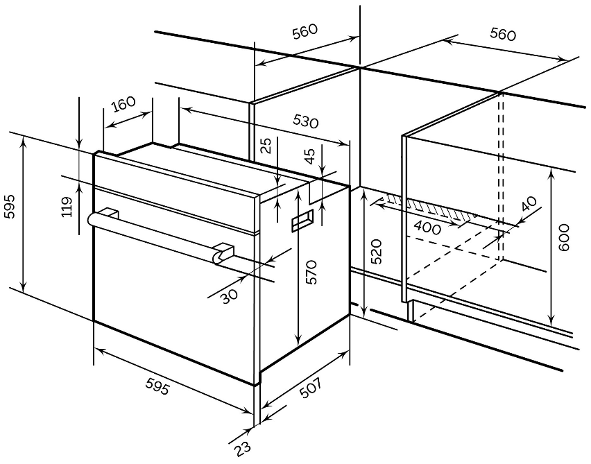 5350436 Электрический духовой шкаф LEX EDM 042 BL черный STDN-0113092 - Вид №12