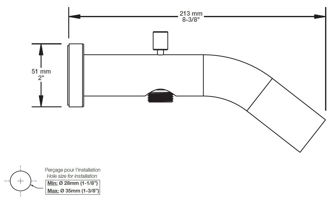 Дозирующий носик для настенной ванны BARIL BEC-0520-66 ARCH-00070411 - Вид №2