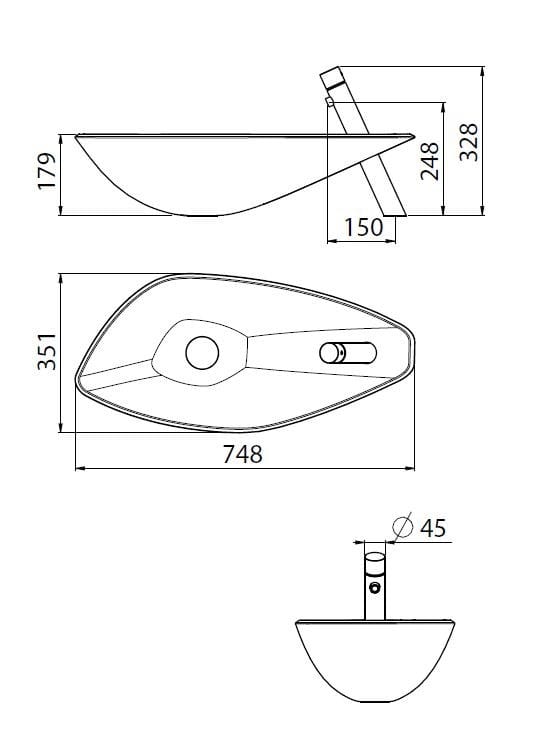 Овальная раковина Corian® CARIMALI PEARL SCULL ARCH-00055969 - Вид №2