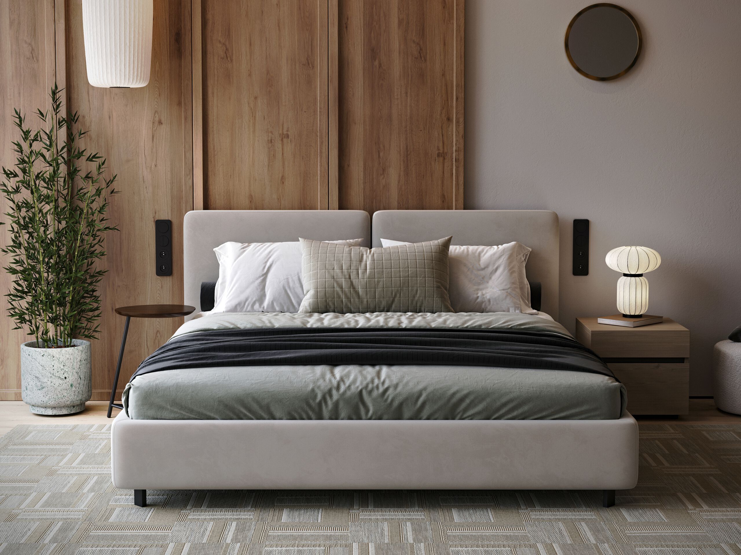 Двуспальная кровать с мягким изголовьем Woodsoft ELIM ARCH-00037113 - Вид №2