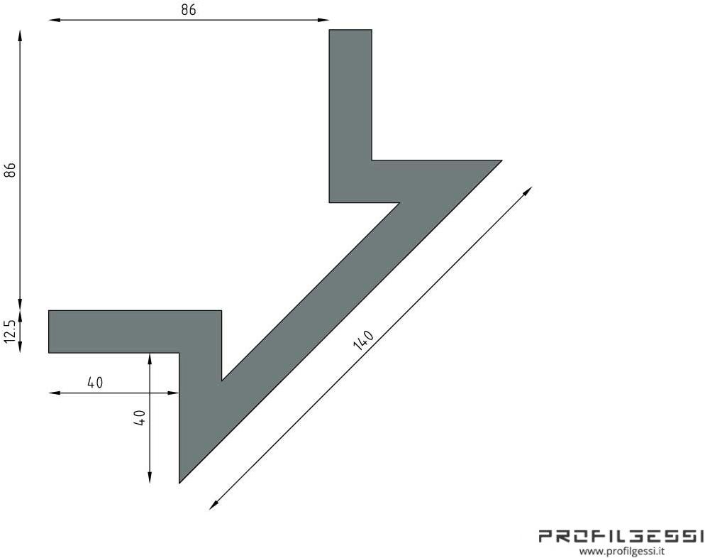 Profilgessi Угловой светодиодный профиль с наклонным сечением Illuminazione sun-id-1448002 - Вид №4