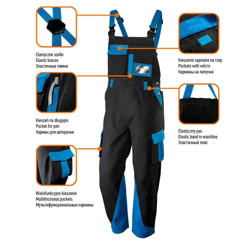 Полукомбинезон рабочий Neo 81-245-S цвет синий размер S Neò HD+ STLM-2182001 - Вид №8