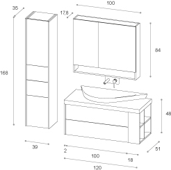 Kami 18 – 06 Mastella  Kami  Комплект мебели для ванной - Вид №3