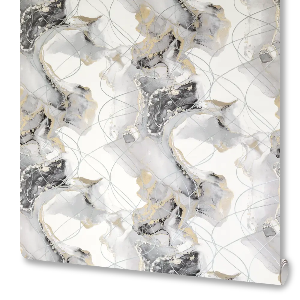 Victoria Stenova Ocean - серые флизелиновые обои с морской эстетикой 82748639 STLM-0035430