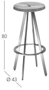 solpuri Высокий табурет из нержавеющей стали и дерева Yix sun-id-1427206 - Вид №5