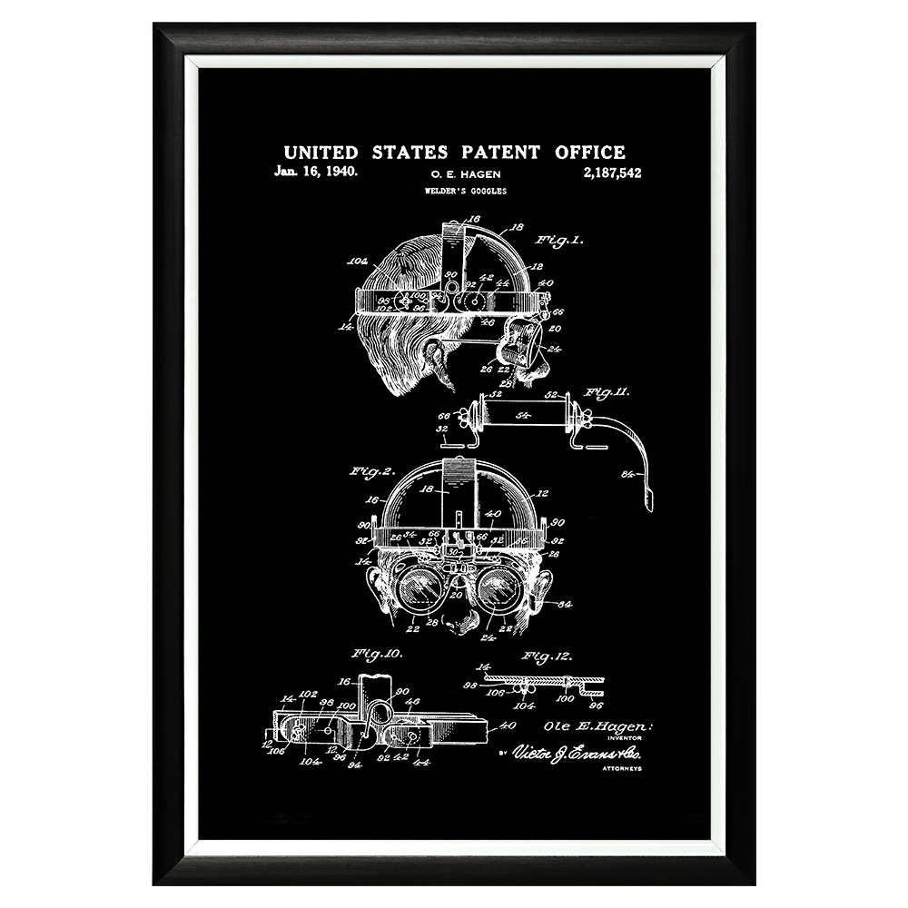 896521317_1818 Арт-постер «Патент на очки сварщика, 1940» Object Desire 