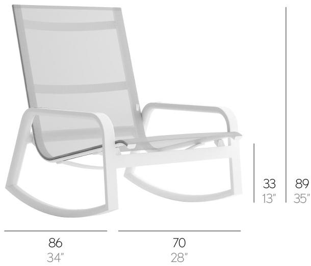 GANDIABLASCO Садовое кресло-качалка Batyline® с подлокотниками Stack sun-id-1478449 - Вид №2