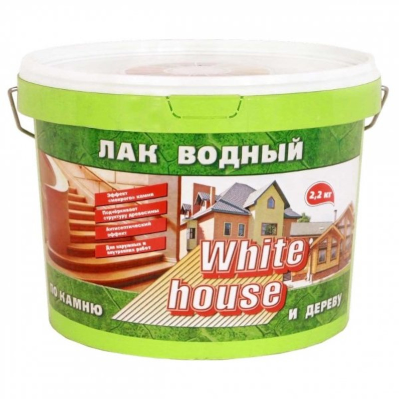 90196816 Лак водный по камню и дереву белый 2.2 кг STLM-0129506 WHITE HOUSE