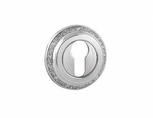 0EY081.000.24 Накладка с каплевидным вырезом из европрофиля и кристаллов Сваровски Матовый сатин