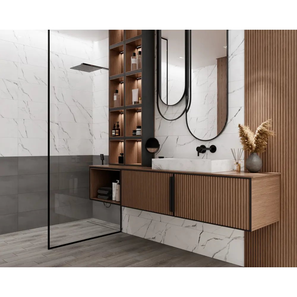 Плитка настенная Gracia Ceramica Status 01 25x60 см 1.2 м² матовая цвет серый 86745657 STLM-2183871 - Вид №4