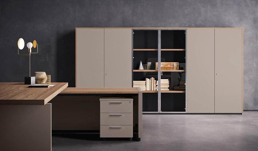 Sinetica Высокий офисный ящик для хранения из кожи с распашными дверцами Executive cabinets sun-id-1512546 - Вид №1