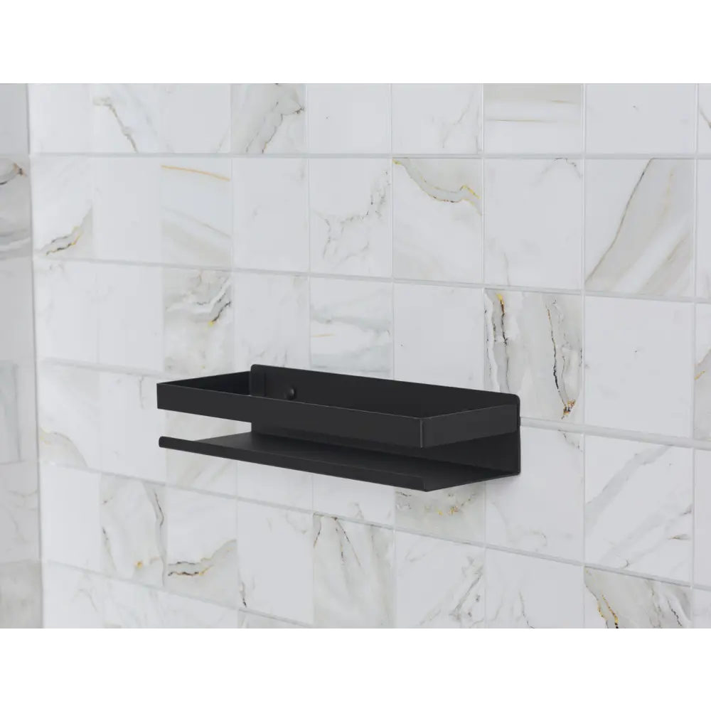 Полка настенная Manzzaro 30x10 см со скрытым креплением сталь цвет черный STLM-2135410 - Вид №2