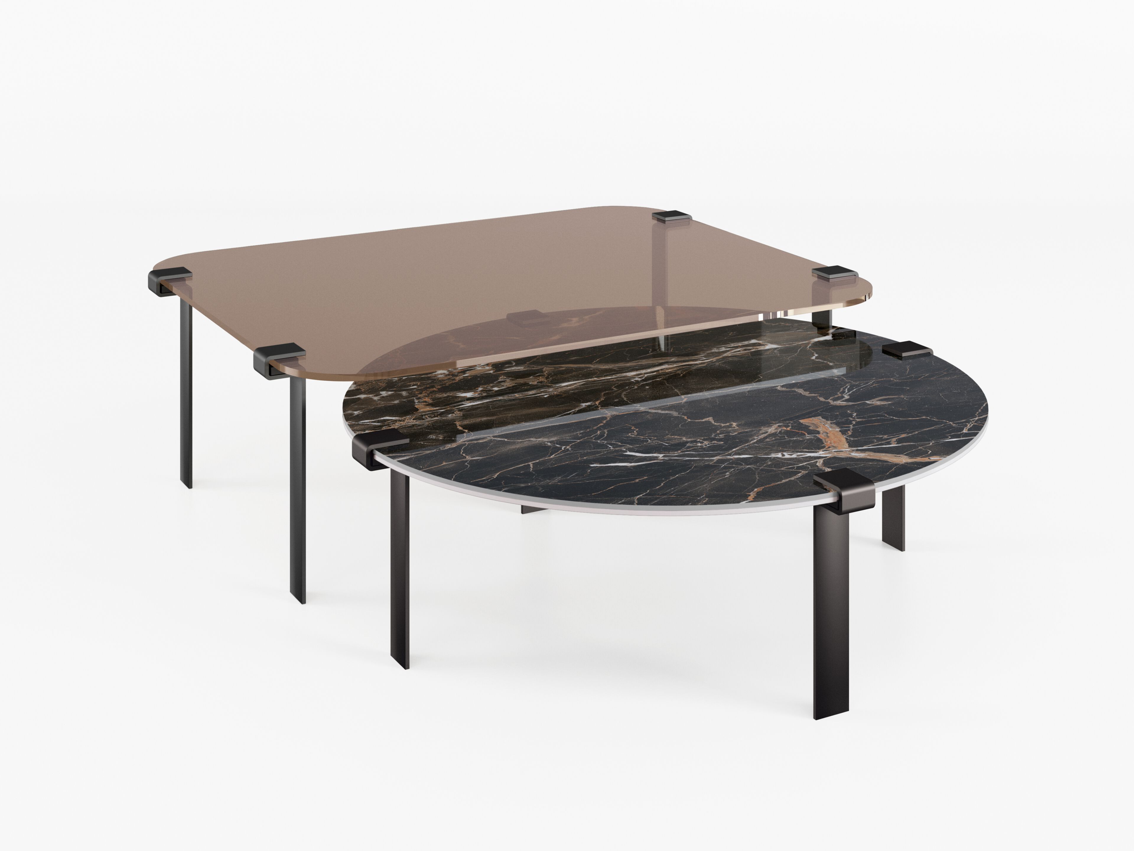 Стеклянный квадратный низкий журнальный столик Bizzotto Italia Нара ARCH-00031840 - Вид №1