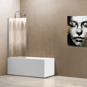 VSB-11800CH Душевая шторка на ванну , 800*1400, хром, стекло шиншилла Vincea