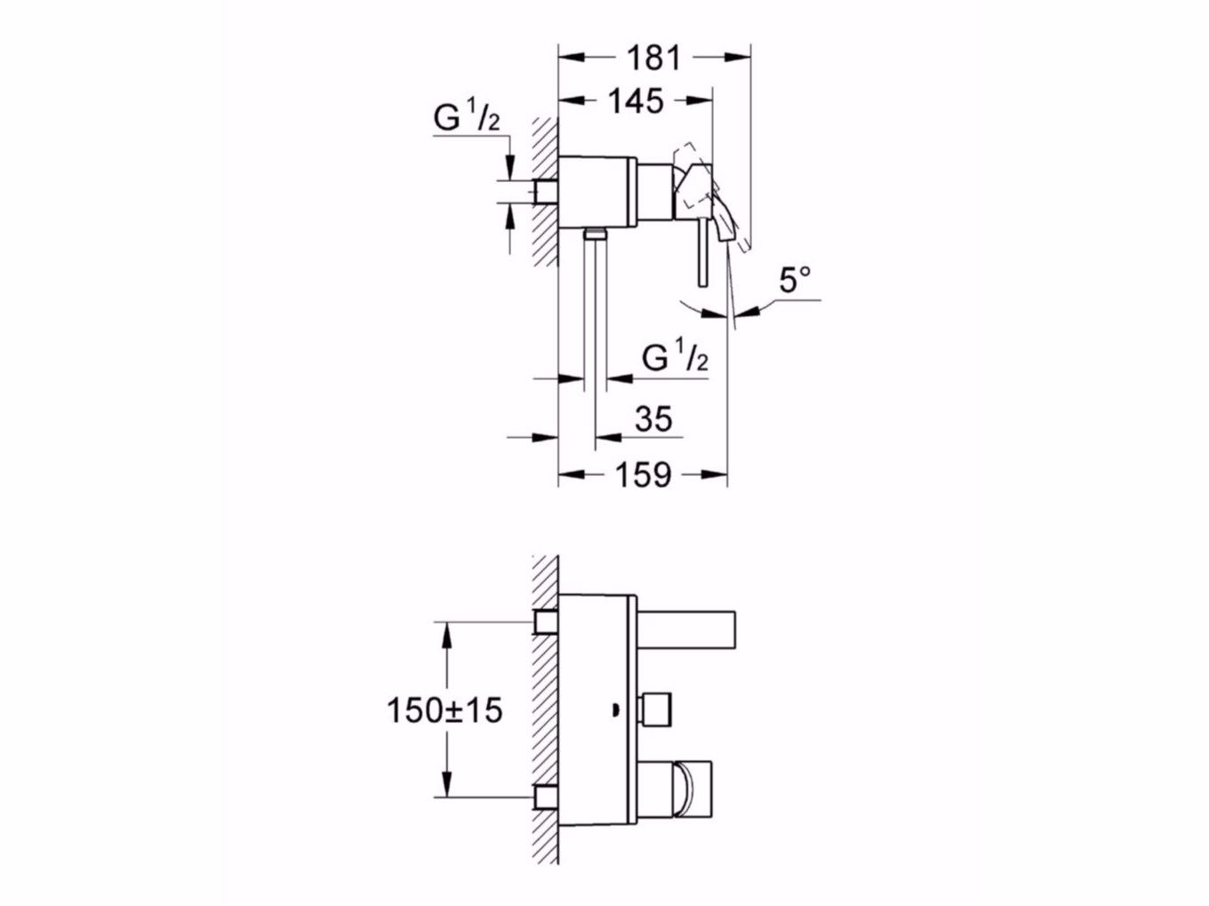 Смеситель для ванны/душа с 2 отверстиями Grohe Allure ARCH-00115632 - Вид №2