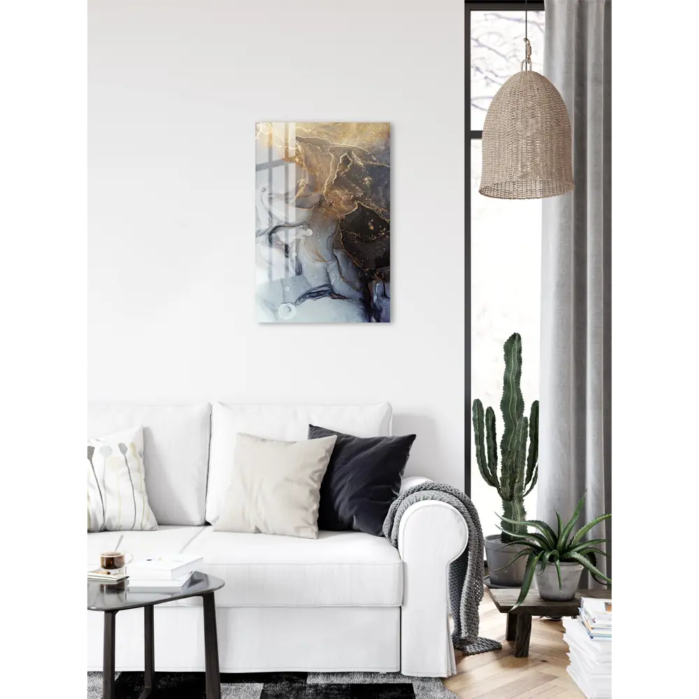 Картина на стекле «Белый акрил 1» 40x60 см 82977335 STLM-2096260 ARTABOSKO  - Вид №4