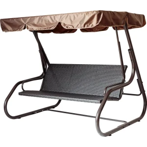 Качели садовые Сантино 3-х местные (до 160 кг) коричневый/ серый