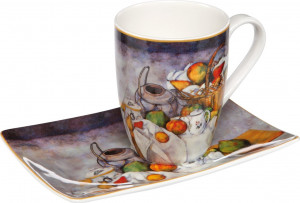 10638390 Goebel Бокал с блюдцем "Hатюpмоpт II"0.35 CEZ Фарфор