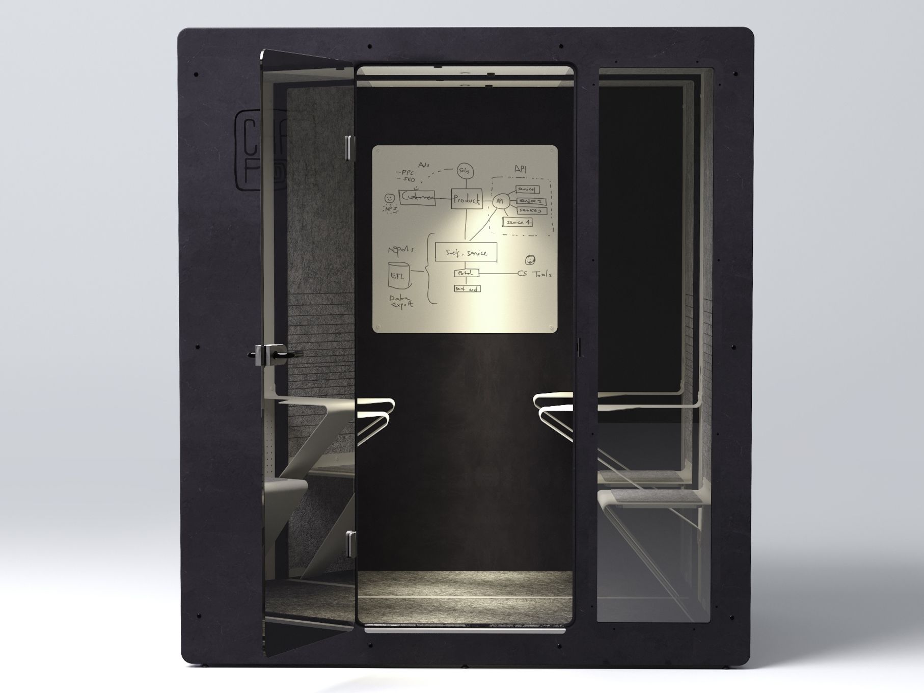 Акустическая офисная кабина со встроенным освещением IMPACT ACOUSTIC® CHATPOD 700 BENCH ARCH-00099467 - Вид №4